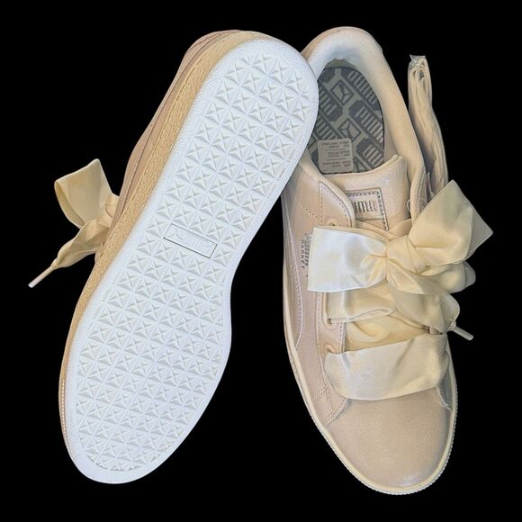 Puma Basket Heart NS Women's Shoes Puma White 364108-02 Size 11 US - Picture 7 of 14